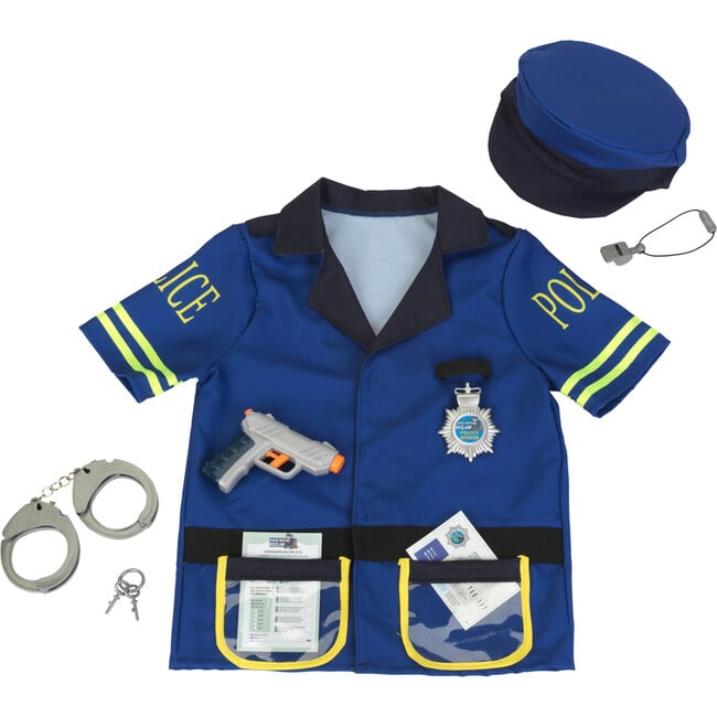 Klein: PRO Police Costume - Blue & Yellow - 7pc Set, Dress Up Outfit & Toy Accessories