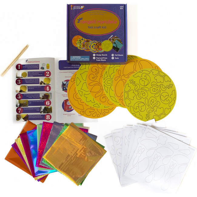 Kulture Khazana: Foil Craft Kit: Rangoli Mandala – DIY Shiny Designs - Arts & Crafts - 2