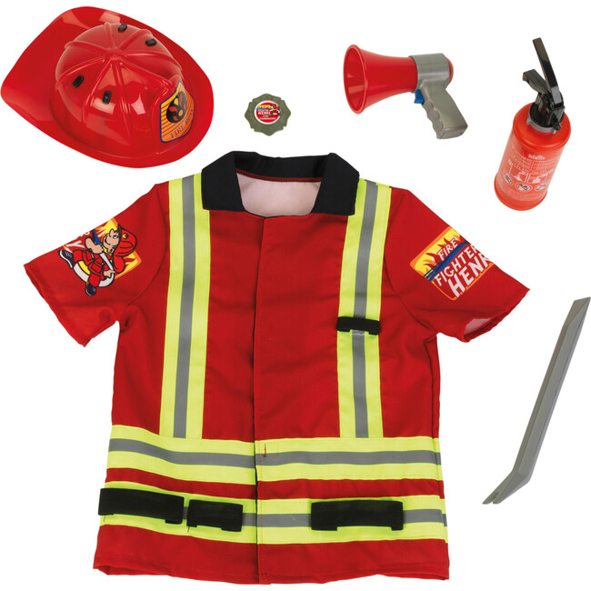 Klein: PRO Firefighter Costume - Red & Yellow - 5pc Set