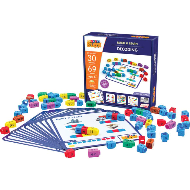 Junior Learning: Rainbow Phonics Blox: Decoding - Phase 3 - Build & Learn, 30 Activity Cards