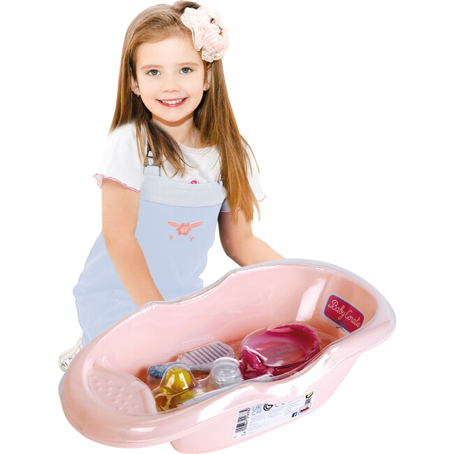 Klein: Baby Coralie Bathtub - Pink 6pc Set - Bath Care Accessories For Dolls - Role Play Toys - 2