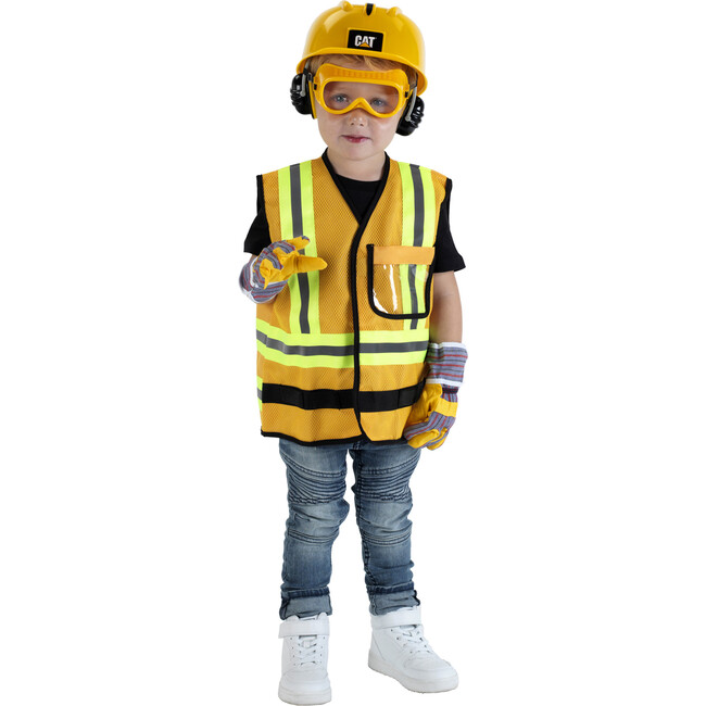 CAT: Construction Worker Vest - Yellow & Black - 5pc Set - Role Play Toys - 2