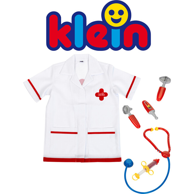 Klein: PRO Doctor Costume - White & Red - 6pc Set, Dress Up Outfit - Role Play Toys - 2