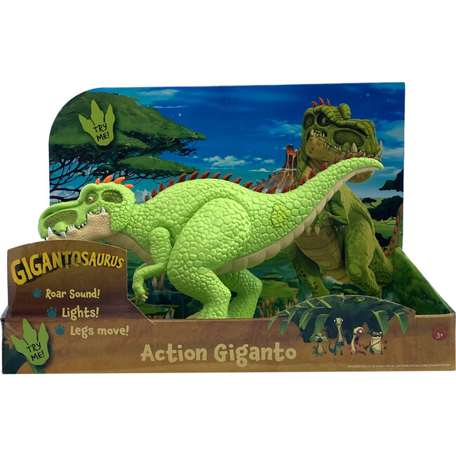 Gigantosaurus: Action Giganto - 14" Green Dinosaur Figure - Light-Up Spine - Playsets - 2