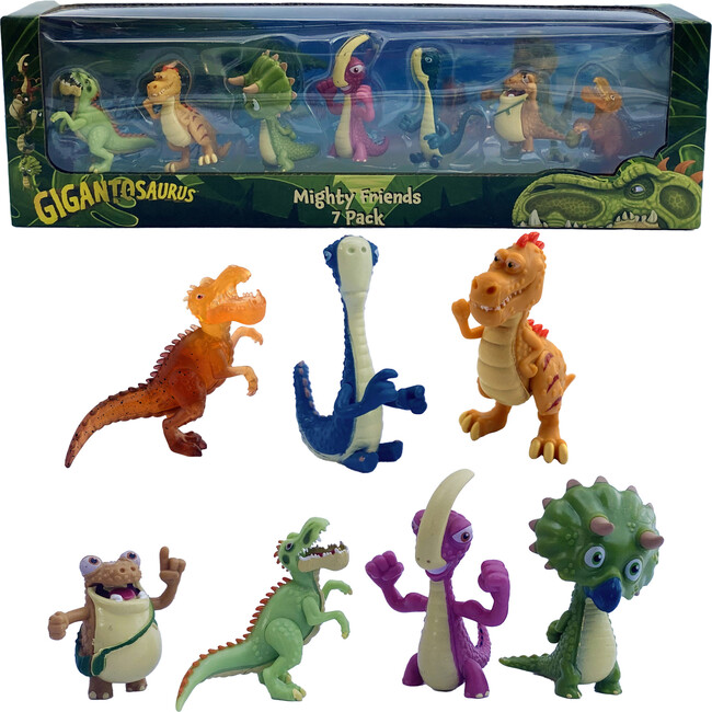 Gigantosaurus: Mighty Friends - 7 Pack - Mini 2" Figures, (Giganto-Bill-Rocky-Mazu-Tiny-Trex-Lava Giganto) - Playsets - 2