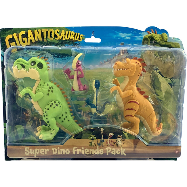 Gigantosaurus: Super Dino Friends Pack - 4 Pack - (5" Giganto, 5" Trex, 2" Bill, 2" Rocky) - Playsets - 2