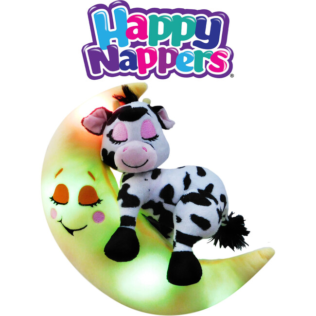 Happpy Nappers: Lullabrites Moon Pet - Cow - Lights & Sounds Plush - Plush - 2