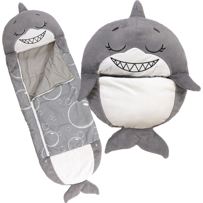 Happy Nappers: Pillow & Sleepy Sack: Large - Grey Shark