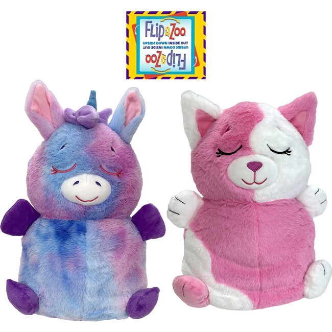 FlipaZoo: Upside Down Inside Out - Pink Cat to Rainbow Unicorn - Plush - 1