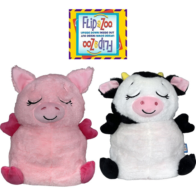 FlipaZoo: Upside Down Inside Out - Pig to Cow - 2-In-1 Animal Plush