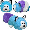 FlipaZoo: Magic Tails - Purple Cat to Blue Husky - 2-In-1 Animal Plush w/ Bonus 3" Baby Org - Storage - 2