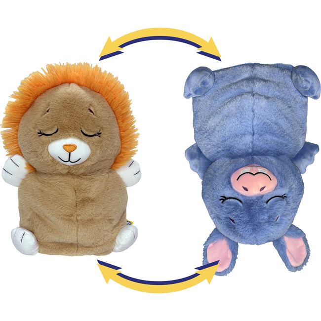 FlipaZoo: Upside Down Inside Out - Lion to Hippo - 2-In-1 Animal Plush - Plush - 2