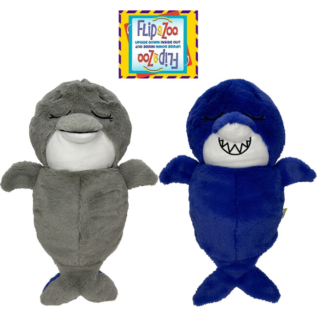 FlipaZoo: Upside Down Inside Out - Shark to Dolphin - 2-In-1 Animal Plush