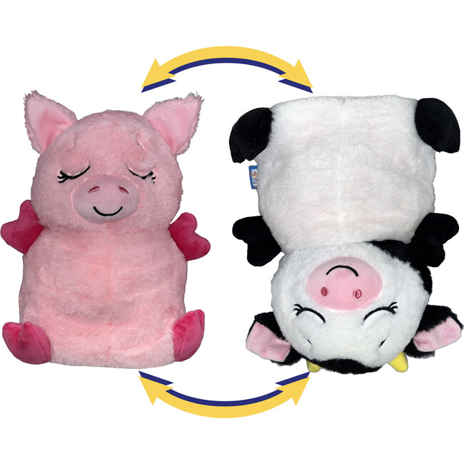 FlipaZoo: Upside Down Inside Out - Pig to Cow - 2-In-1 Animal Plush - Plush - 2