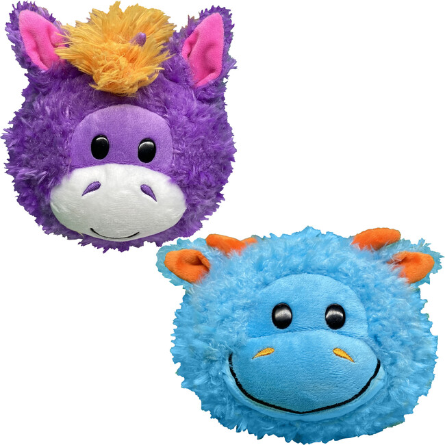 FlipaZoo Magic Tails Blue Dragon to Purple Unicorn - 2-In-1 Animal Plush w/ Bonus 3" Baby Org - Storage - 4