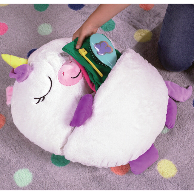 Happy Nappers: Pillow & Sleepy Sack: Medium - White Unicorn - Plush - 3