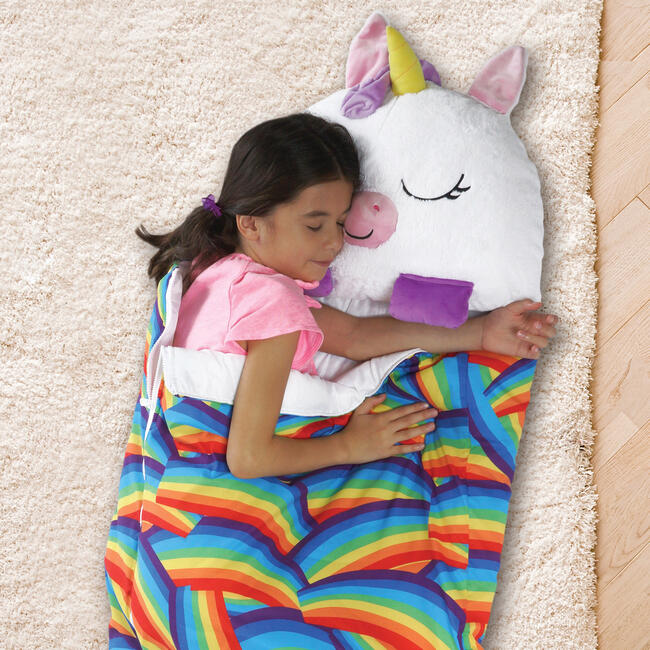 Happy Nappers: Pillow & Sleepy Sack: Medium - White Unicorn - Plush - 4