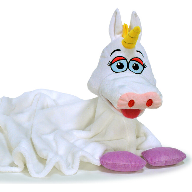 Cuddleuppets: Unicorn - White-Purple - 2-In-1: Plush Puppet & Blanket - Plush - 3