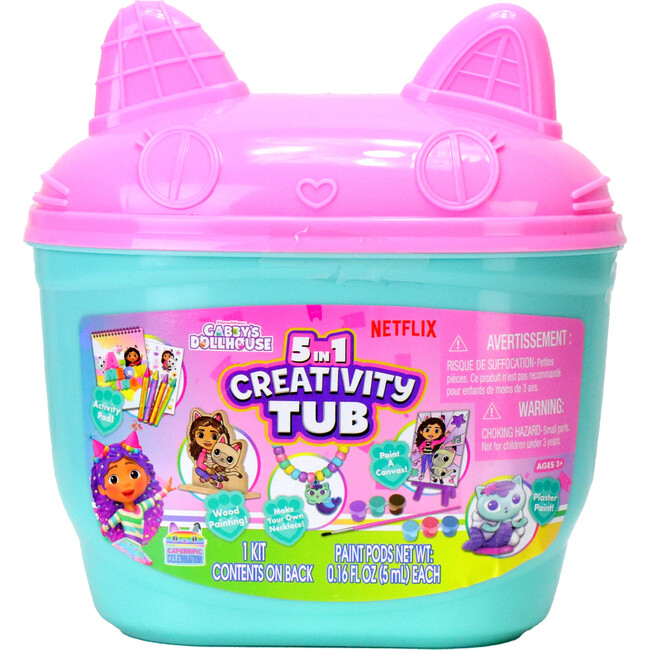 Tara Toy: 5-In-1: Creativity Tub - Gabby's Dollhouse - Make Your Own Necklace - Arts & Crafts - 2