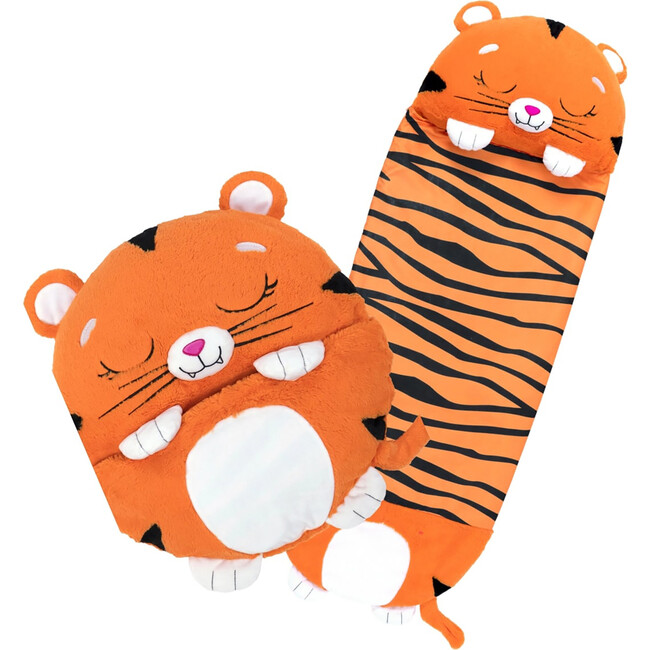 Happy Nappers: Pillow & Sleepy Sack: Large - Tiger Tobi - Plush - 2