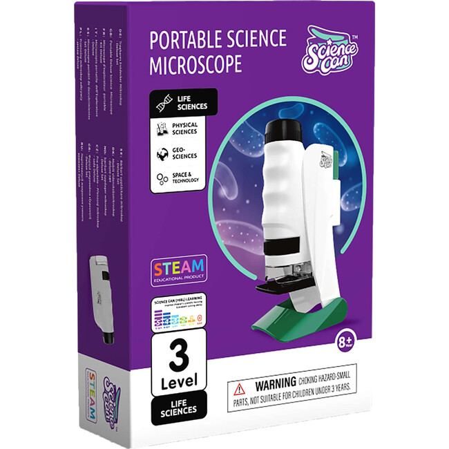 Hape: Science Can: Portable Microscope - High Magnification - Woodens - 1
