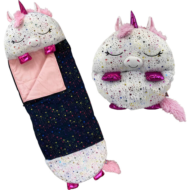 Happy Nappers: Pillow & Sleepy Sack: Medium - Shimmer Unicorn - Plush - 2