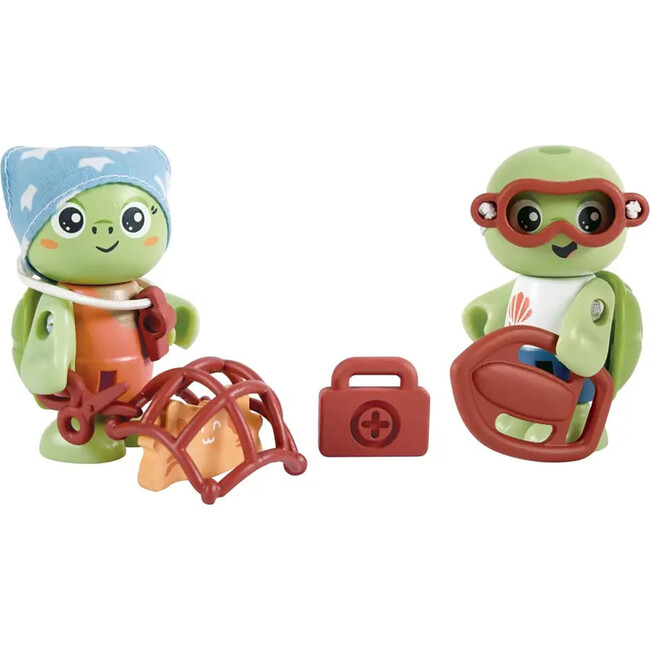 Hape: Kayl & Wai Set - 2 Turtle Articulated Toy Figurines