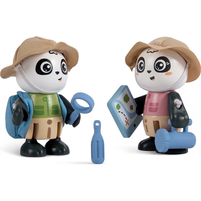 Hape: Sam & Pam Set - 2 Panda Articulated Toy Figurines