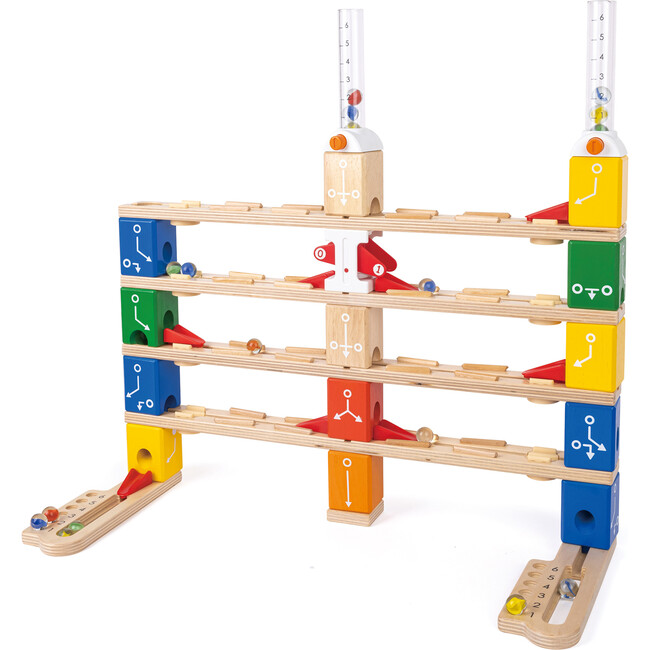 Hape: Quadrilla Basic Coding Set - 102 pc Wooden Marble Run Construction