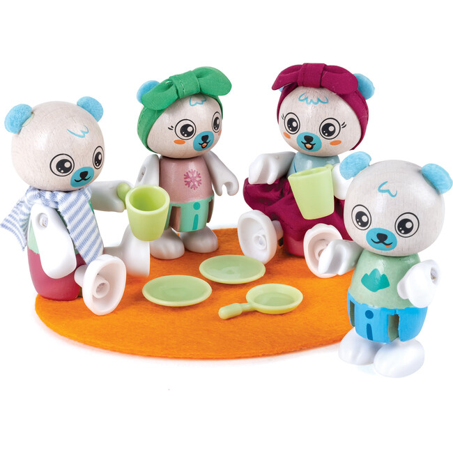 Hape: Polar Bear Family - 4 Animal Articulated Figures