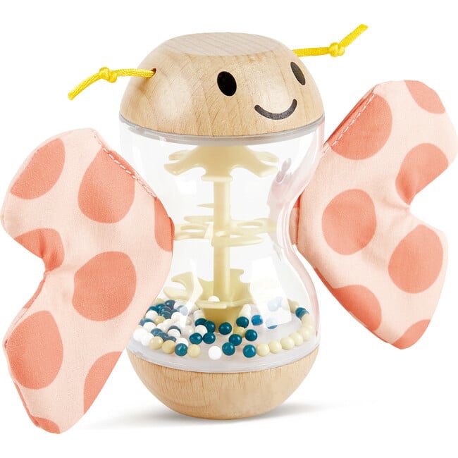 Hape: Butterfly Rainmaker Robert - Soft Peach Colored Baby Teether