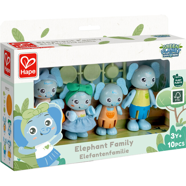 Hape: Wonderland Elephant Family - 4 Animal Articulated Figurines - Woodens - 2