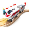 Hape: Intercity Battery Powered Train Set - Red & White - Woodens - 3