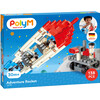 Hape: PolyM: Adventure Rocket - Red-Blue-White - 138pc Building Block Toy Set - Woodens - 2