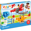 Hape: PolyM: City Airport - 142pc Building Blocks Toy Set w/ Figurines - Woodens - 2