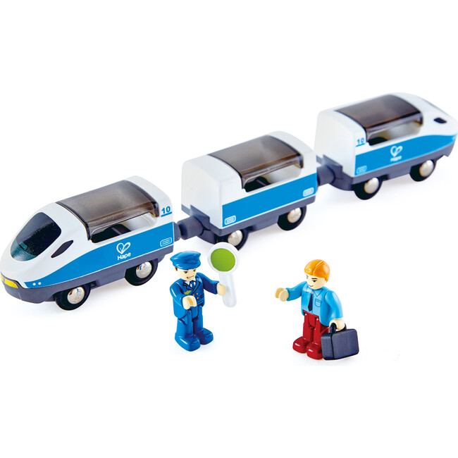 Hape: Intercity Train - Blue & White - Wooden Train Toy Set