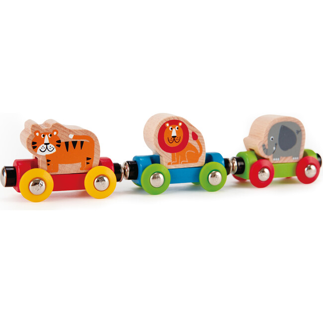 Hape: Jungle Journey Train - 3 Magnetic Linking Toy Trains