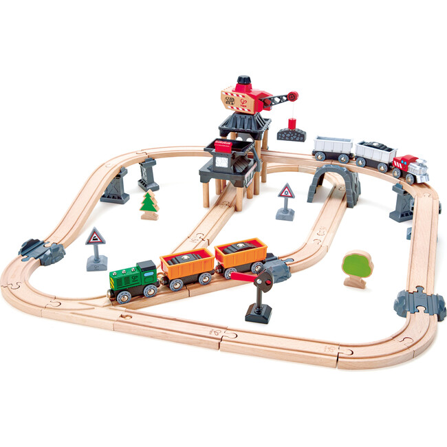 Hape: Mining Loader Set - 12pc Train Yard Playset - Woodens - 2