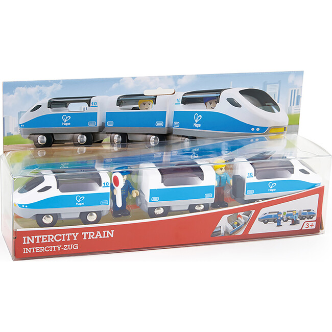 Hape: Intercity Train - Blue & White - Wooden Train Toy Set - Woodens - 2