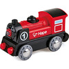 Hape: Battery Powered Engine No.1 - Red-White-Black - Woodens - 1 - thumbnail