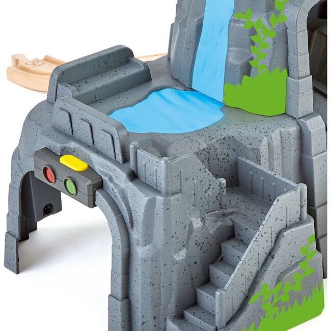 Hape: Light & Sound Mountain Tunnel Set - Rock Mountain Formation & Train Track - Woodens - 4