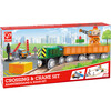 Hape: Crossing & Crane Set - 32pc Wooden Train Cargo Railroad Yard - Woodens - 2