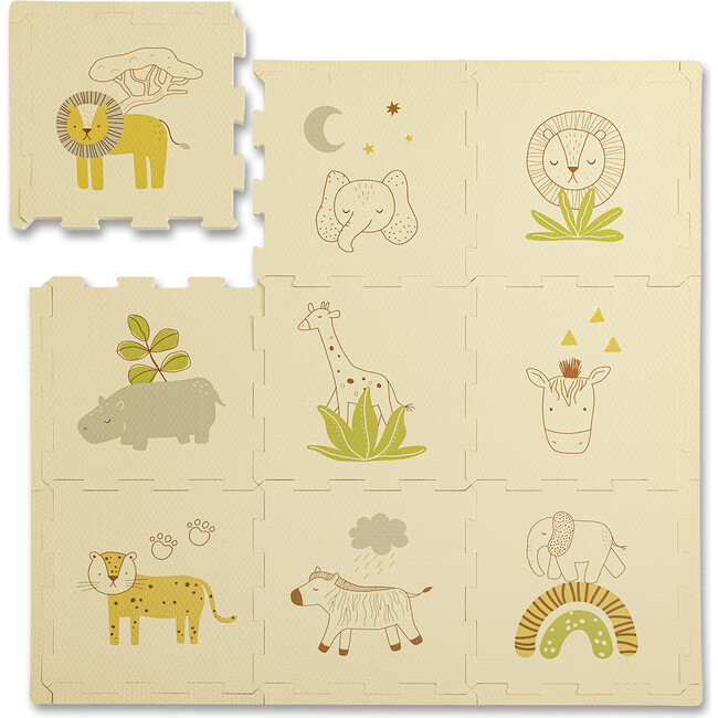 Hakuna Matte: Stylish Baby Play Mat: Safari - 35x35", 9 Foam Floor Tiles - Playmats - 1