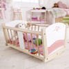 Hape: Rock-A-Bye Cradle - Pink & White - Baby Doll Sturdy Wooden Cradle - Woodens - 3