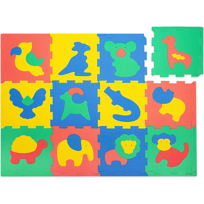 Hakuna Matte: Stylish Baby Play Mat: Safari - 47x35", 12 Foam Floor Tiles - Playmats - 1