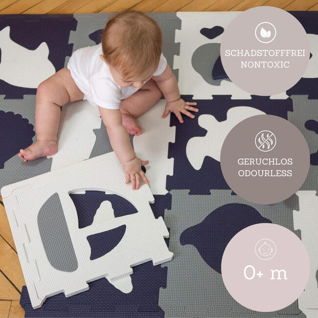 Hakuna Matte: Stylish Baby Mat: Marine World - 47x35", 12 Foam Floor Tiles - Playmats - 2