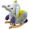 Gerardo's Toys: Little Rockers - Elephant - Wooden Plush Ride-On Rocking Animal Toy - Rockers - 1 - thumbnail