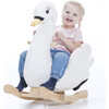 Gerardo's Toys: Little Rockers - Swan - Wooden Plush Ride-On Rocking Animal Toy - Rockers - 1 - thumbnail