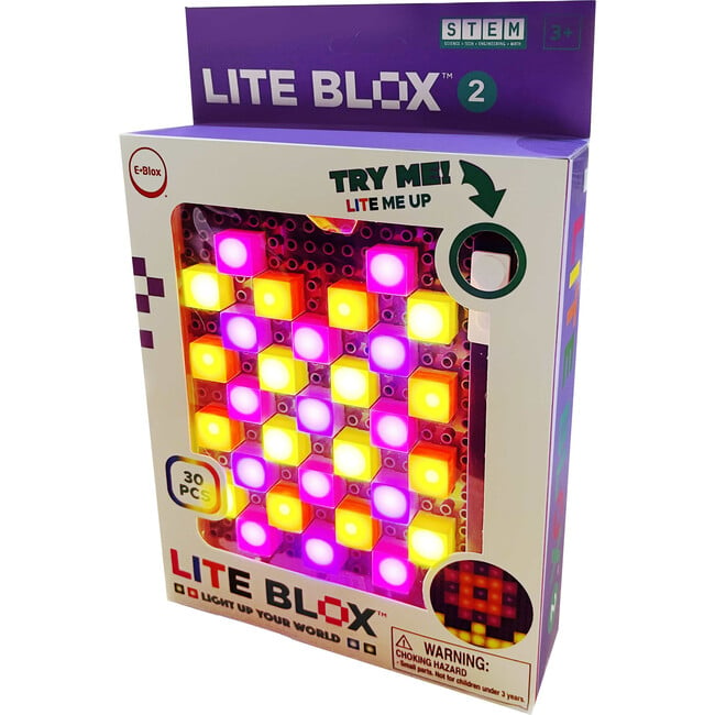 E-Blox: Lite Blox 2: BYO Light Mosaics - 30pcs, Colorful LED Toy