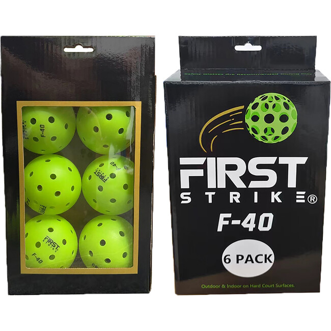 First Strike Pickleball: F-40 Pickleballs - 6 Pack - Competition Game Balls - Sports Gear - 2